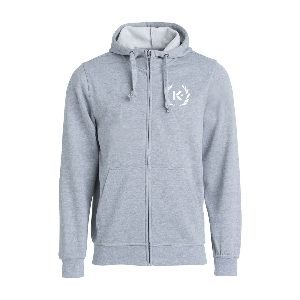 Basic Hoody FZ Herr Gråmelerad Gråmelerad